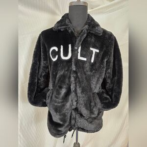 Black Faux Fur Jacket for Men